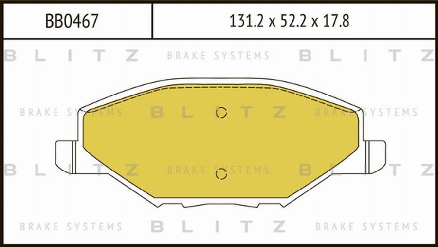 Blitz BB0467 - Kit de plaquettes de frein, frein à disque cwaw.fr