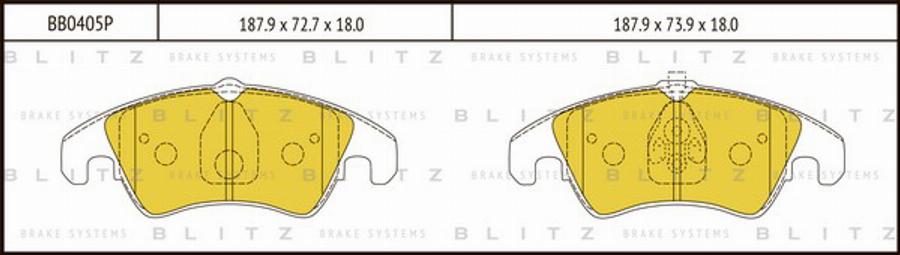 Blitz BB0405P - Kit de plaquettes de frein, frein à disque cwaw.fr