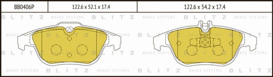 Blitz BB0406P - Kit de plaquettes de frein, frein à disque cwaw.fr