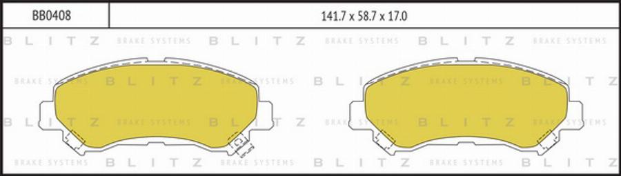 Blitz BB0408 - Kit de plaquettes de frein, frein à disque cwaw.fr