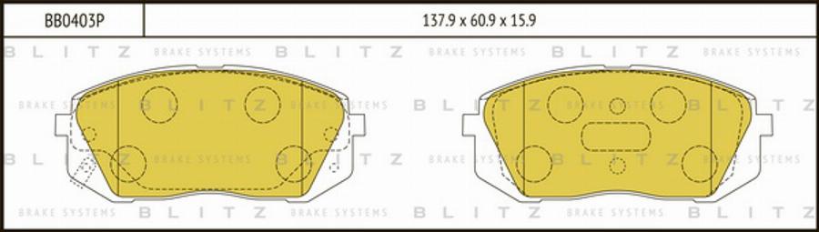 Blitz BB0403P - Kit de plaquettes de frein, frein à disque cwaw.fr