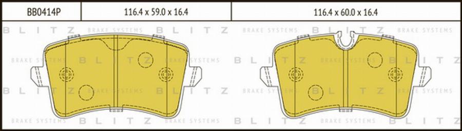 Blitz BB0414P - Kit de plaquettes de frein, frein à disque cwaw.fr