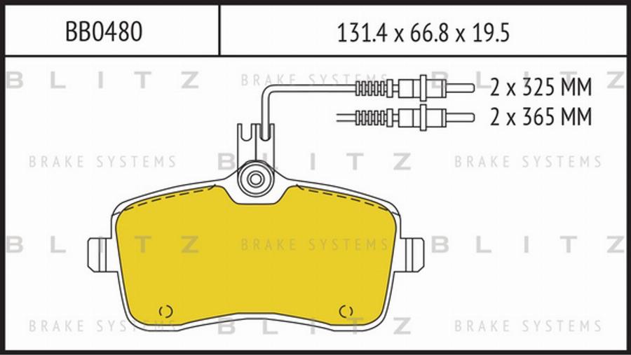 Blitz BB0480 - Kit de plaquettes de frein, frein à disque cwaw.fr