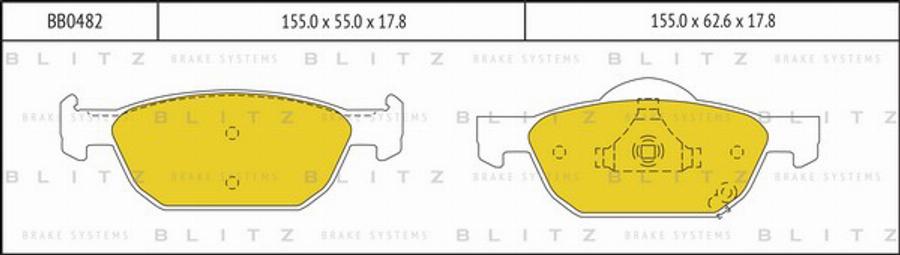 Blitz BB0482 - Kit de plaquettes de frein, frein à disque cwaw.fr