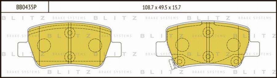 Blitz BB0435P - Kit de plaquettes de frein, frein à disque cwaw.fr