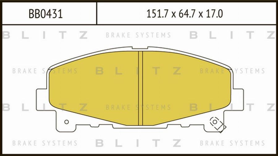 Blitz BB0431 - Kit de plaquettes de frein, frein à disque cwaw.fr