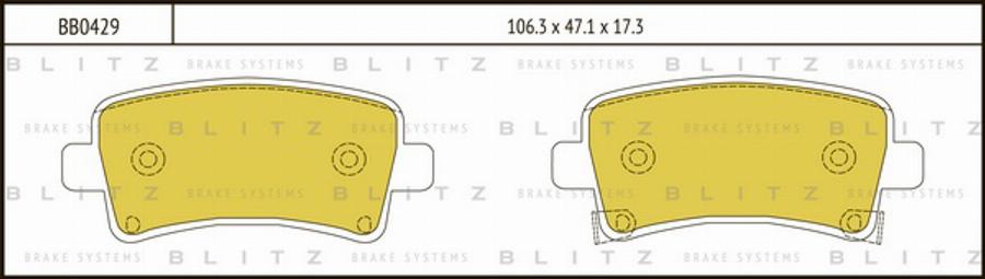 Blitz BB0429 - Kit de plaquettes de frein, frein à disque cwaw.fr