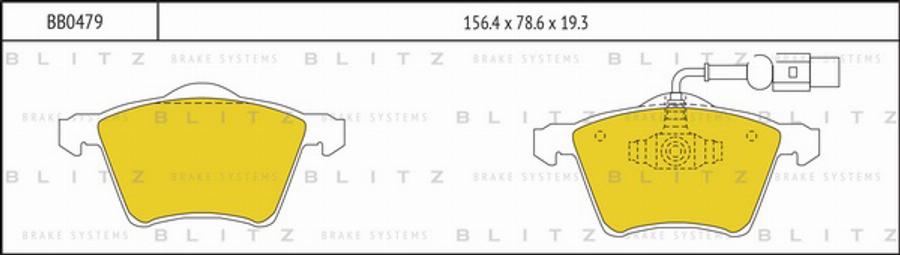 Blitz BB0479 - Kit de plaquettes de frein, frein à disque cwaw.fr