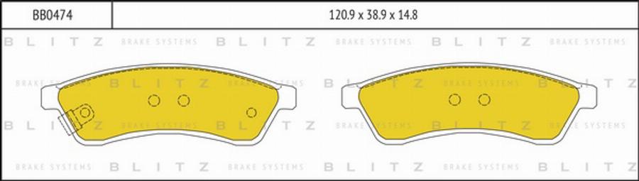 Blitz BB0474 - Kit de plaquettes de frein, frein à disque cwaw.fr