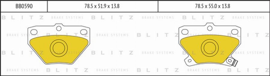 Blitz BB0590 - Kit de plaquettes de frein, frein à disque cwaw.fr