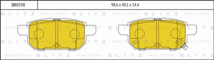 Blitz BB0598 - Kit de plaquettes de frein, frein à disque cwaw.fr