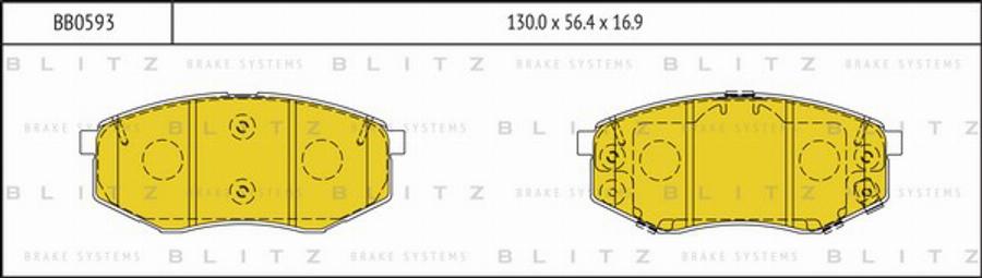 Blitz BB0593 - Kit de plaquettes de frein, frein à disque cwaw.fr