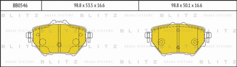 Blitz BB0546 - Kit de plaquettes de frein, frein à disque cwaw.fr