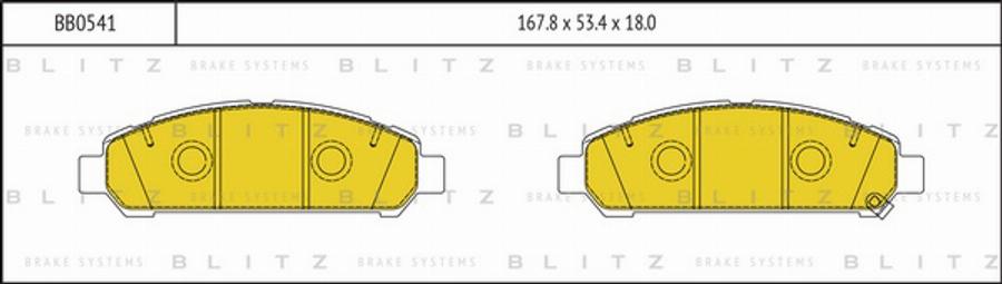 Blitz BB0541 - Kit de plaquettes de frein, frein à disque cwaw.fr