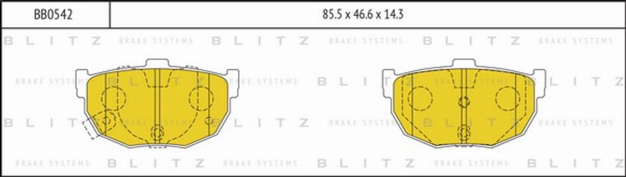 Blitz BB0542 - Kit de plaquettes de frein, frein à disque cwaw.fr