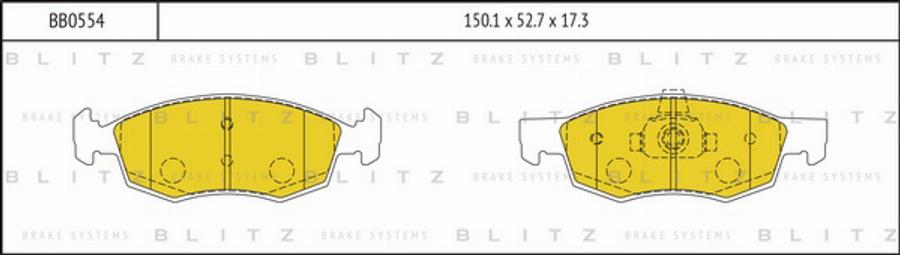 Blitz BB0554 - Kit de plaquettes de frein, frein à disque cwaw.fr