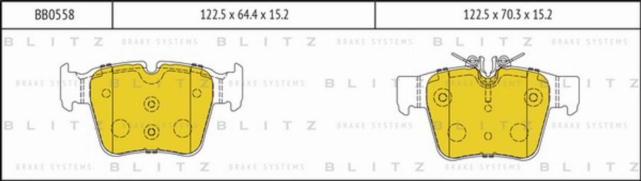 Blitz BB0558 - Kit de plaquettes de frein, frein à disque cwaw.fr