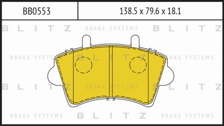 Blitz BB0553 - Kit de plaquettes de frein, frein à disque cwaw.fr