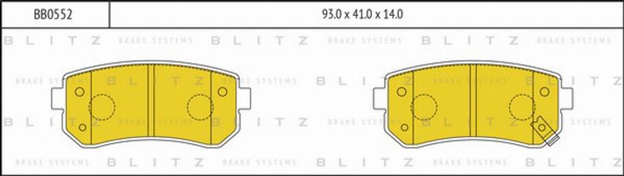 Blitz BB0552 - Kit de plaquettes de frein, frein à disque cwaw.fr