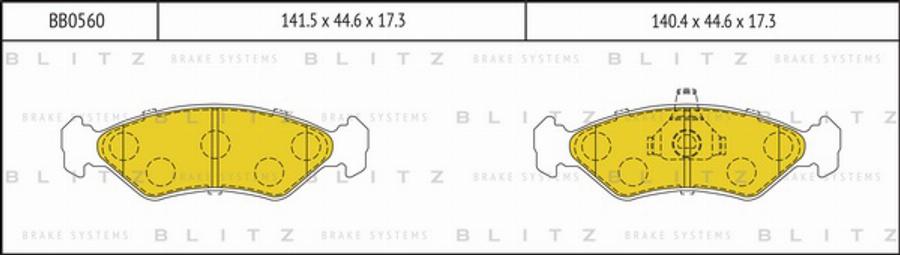 Blitz BB0560 - Kit de plaquettes de frein, frein à disque cwaw.fr