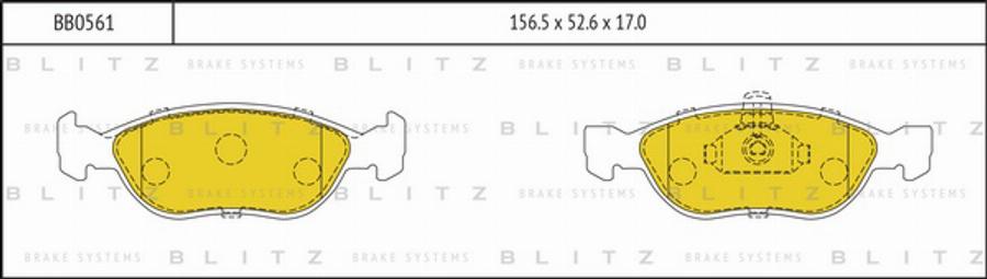 Blitz BB0561 - Kit de plaquettes de frein, frein à disque cwaw.fr