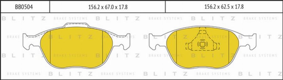 Blitz BB0504 - Kit de plaquettes de frein, frein à disque cwaw.fr