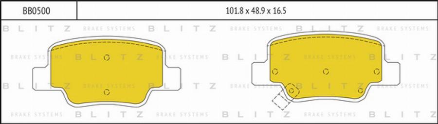 Blitz BB0500 - Kit de plaquettes de frein, frein à disque cwaw.fr