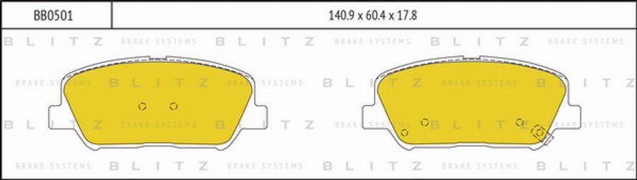 Blitz BB0501 - Kit de plaquettes de frein, frein à disque cwaw.fr