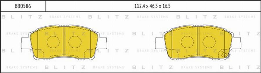 Blitz BB0586 - Kit de plaquettes de frein, frein à disque cwaw.fr