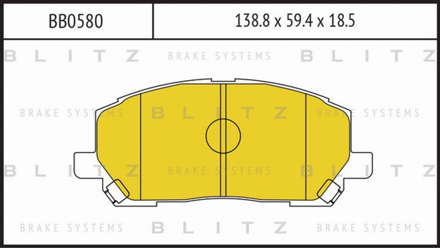 Blitz BB0580 - Kit de plaquettes de frein, frein à disque cwaw.fr