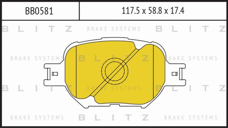 Blitz BB0581 - Kit de plaquettes de frein, frein à disque cwaw.fr