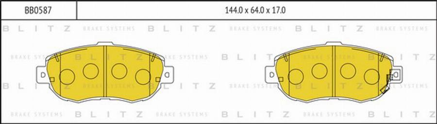 Blitz BB0587 - Kit de plaquettes de frein, frein à disque cwaw.fr