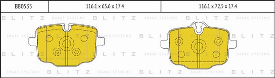 Blitz BB0535 - Kit de plaquettes de frein, frein à disque cwaw.fr