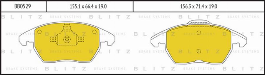 Blitz BB0529 - Kit de plaquettes de frein, frein à disque cwaw.fr