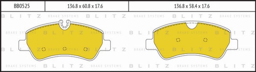 Blitz BB0525 - Kit de plaquettes de frein, frein à disque cwaw.fr