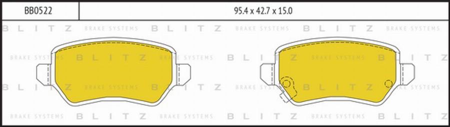 Blitz BB0522 - Kit de plaquettes de frein, frein à disque cwaw.fr