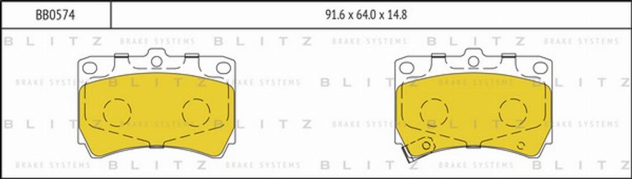 Blitz BB0574 - Kit de plaquettes de frein, frein à disque cwaw.fr