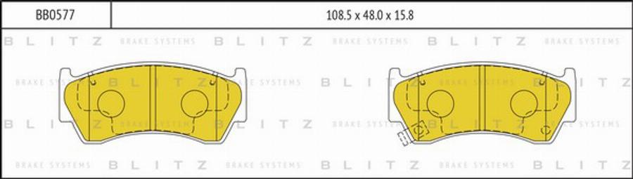 Blitz BB0577 - Kit de plaquettes de frein, frein à disque cwaw.fr