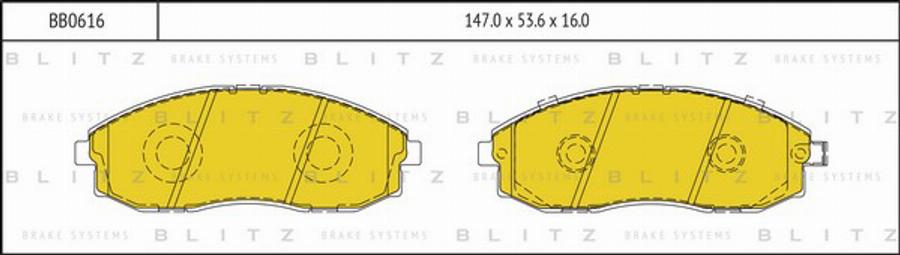 Blitz BB0616 - Kit de plaquettes de frein, frein à disque cwaw.fr