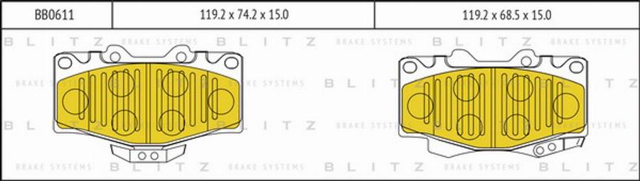 Blitz BB0611 - Kit de plaquettes de frein, frein à disque cwaw.fr