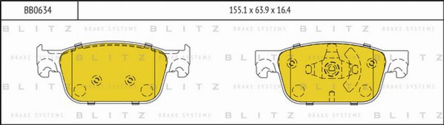 Blitz BB0634 - Kit de plaquettes de frein, frein à disque cwaw.fr