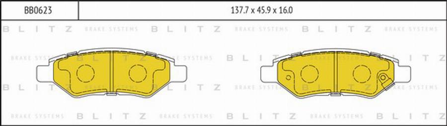 Blitz BB0623 - Kit de plaquettes de frein, frein à disque cwaw.fr