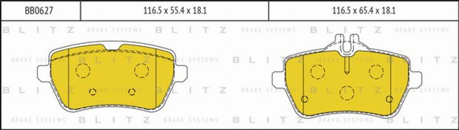 Blitz BB0627 - Kit de plaquettes de frein, frein à disque cwaw.fr