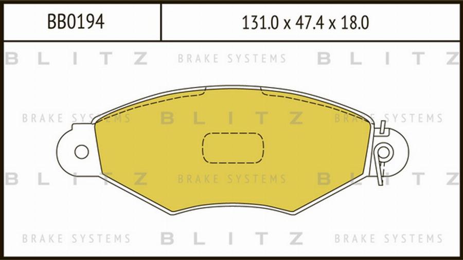 Blitz BB0194 - Kit de plaquettes de frein, frein à disque cwaw.fr