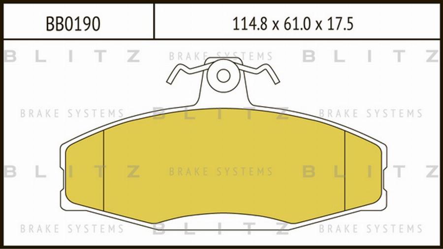 Blitz BB0190 - Kit de plaquettes de frein, frein à disque cwaw.fr