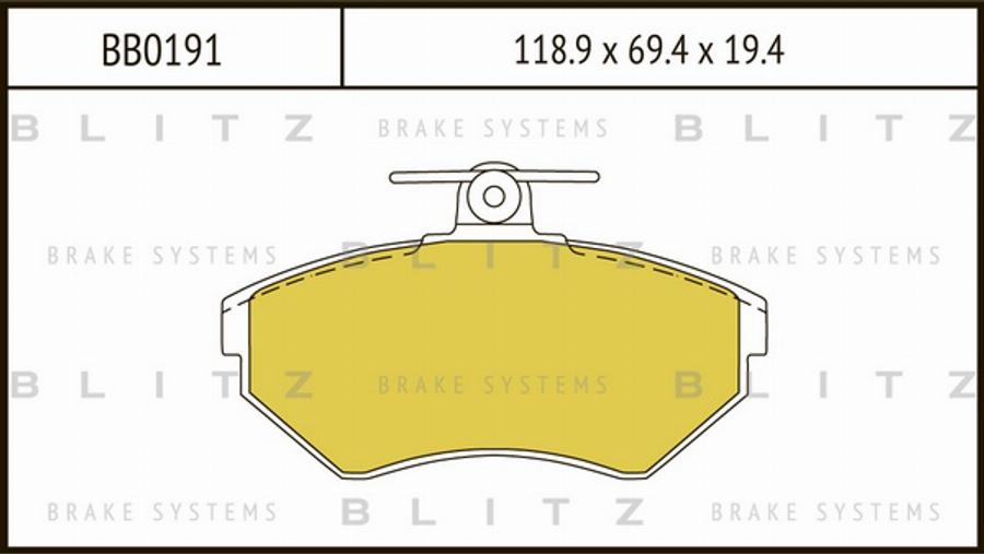 Blitz BB0191 - Kit de plaquettes de frein, frein à disque cwaw.fr