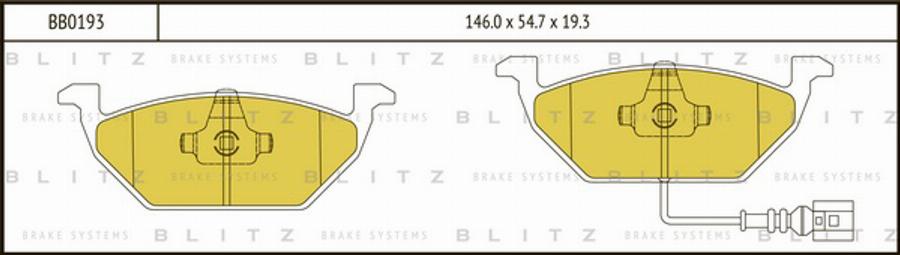 Blitz BB0193 - Kit de plaquettes de frein, frein à disque cwaw.fr