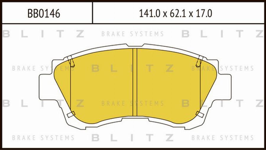 Blitz BB0146 - Kit de plaquettes de frein, frein à disque cwaw.fr