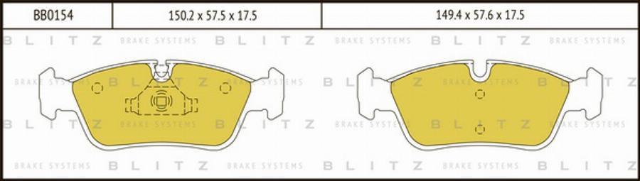 Blitz BB0154 - Kit de plaquettes de frein, frein à disque cwaw.fr