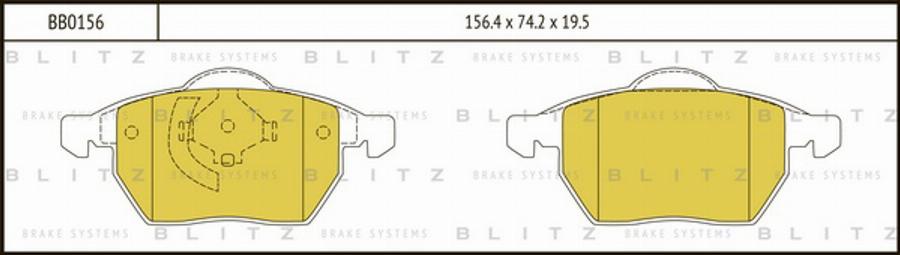 Blitz BB0156 - Kit de plaquettes de frein, frein à disque cwaw.fr